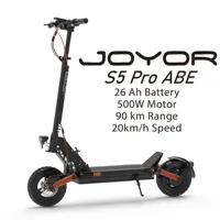 JOYOR S5 Pro ABE Electric Scooter 500W Motor 48V 26Ah Battery 20km/h Speed 90km Range 10'' Tires Foldable Adult E-Scooters