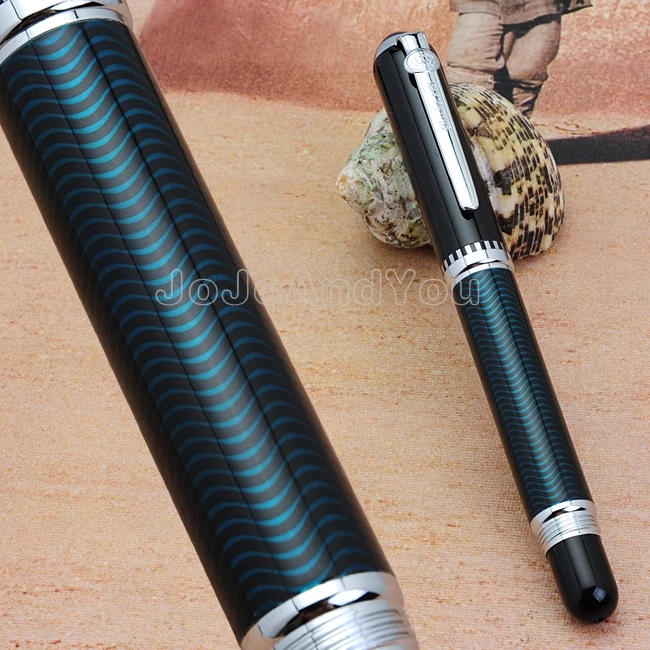 

Duke Green & Silver Carbon Fiber Metal Fountain Pen M Nib 0.5mm Professional Writing Pen DFP015