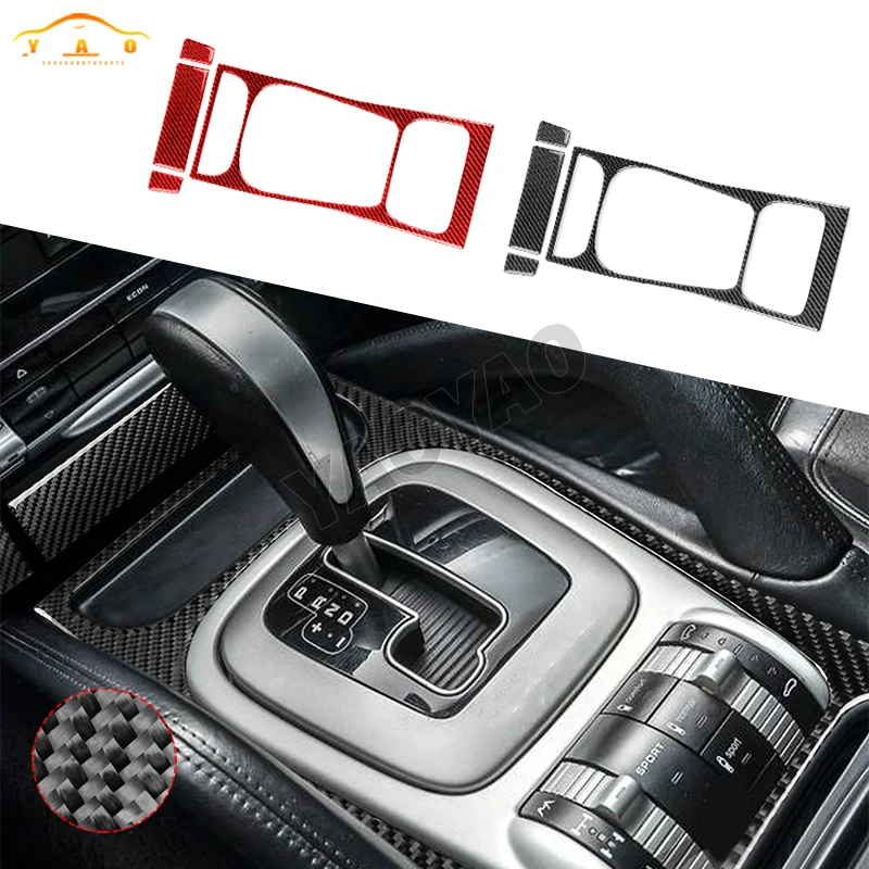 

For Porsche Cayenne S GTS Turbo 2003-2010 Center Console Gear Shift+Ashtray Set Panel Sticker Car Accessories Real Carbon Fiber