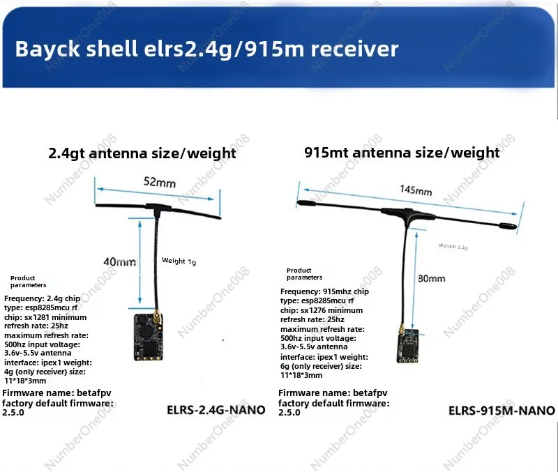 Bayck Shell FPV Crossing Machine, Far Sailing Open Source ELRS 2.4G/915M Small Volume Receiver