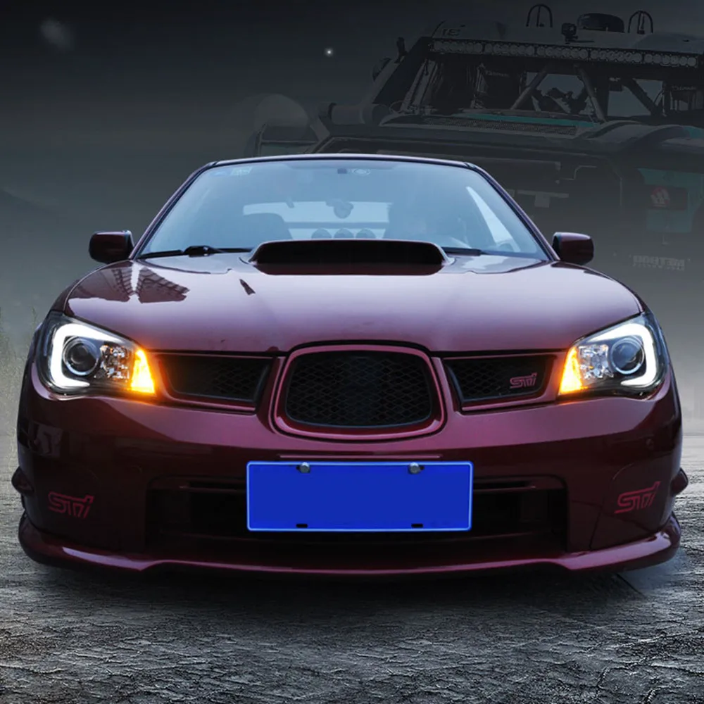 

1 Pair For Subaru Impreza WRX 2009-2012 LED Headlight Head Lamps angel eyes With Daytime Running Lights HID Xenon lamp