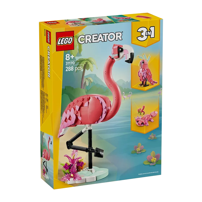 

LEGO Building Blocks 3-in-1 Series Wild Animal Pink Flamingo Children's Building Blocks Toy Building Blocks Gift