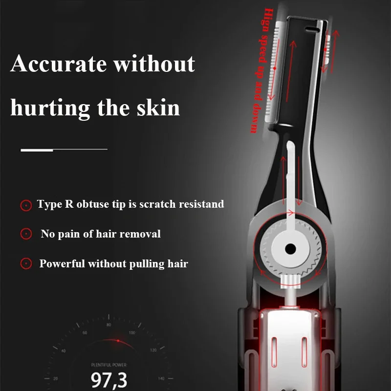 Electric Eyebrow Trimmer Razor Brow Shaping Portable Shaving with Duals Cutter Head Design Washable Hair Trimmer Razor Tools