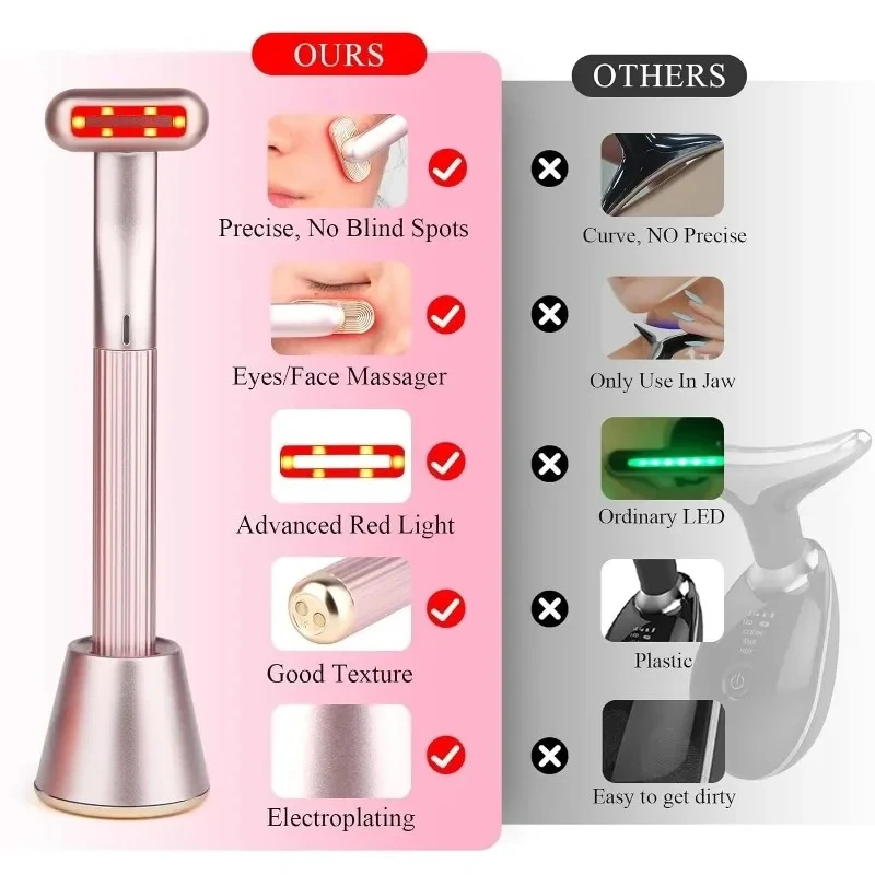 4-in-1 gezichtsbehandeling 360 °   Lifting Apparaat Microstroom Rood Licht Gezicht Wand Oog Massager Huidverstrakking Anti Rimpel Huidverzorging Gereedschap