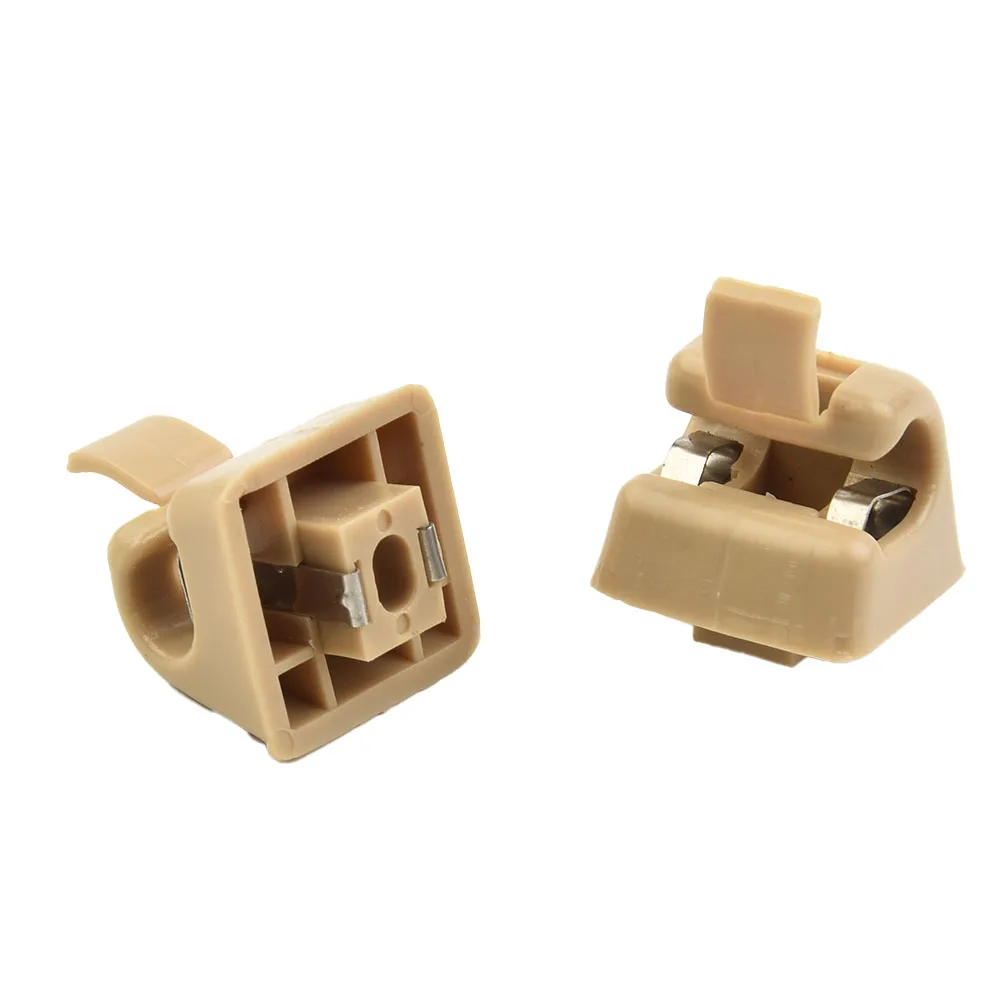 2Pcs Car Interior Sun Visor Holders Buckle Beige 12681000127101 Replacement For Mercedes W123 W124 W126 W140 W201