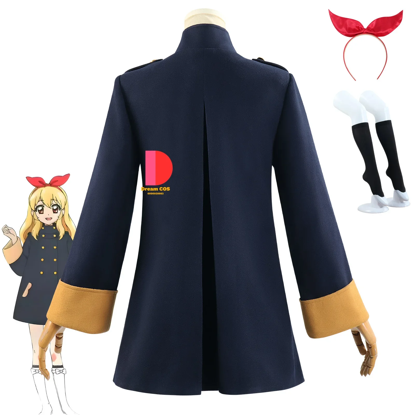 Anime Aikatsu STARS Ichigo Cosplay Costume for Women Winter School Uniforms Headwear Socks Wig Set Halloween Party Suit Girls