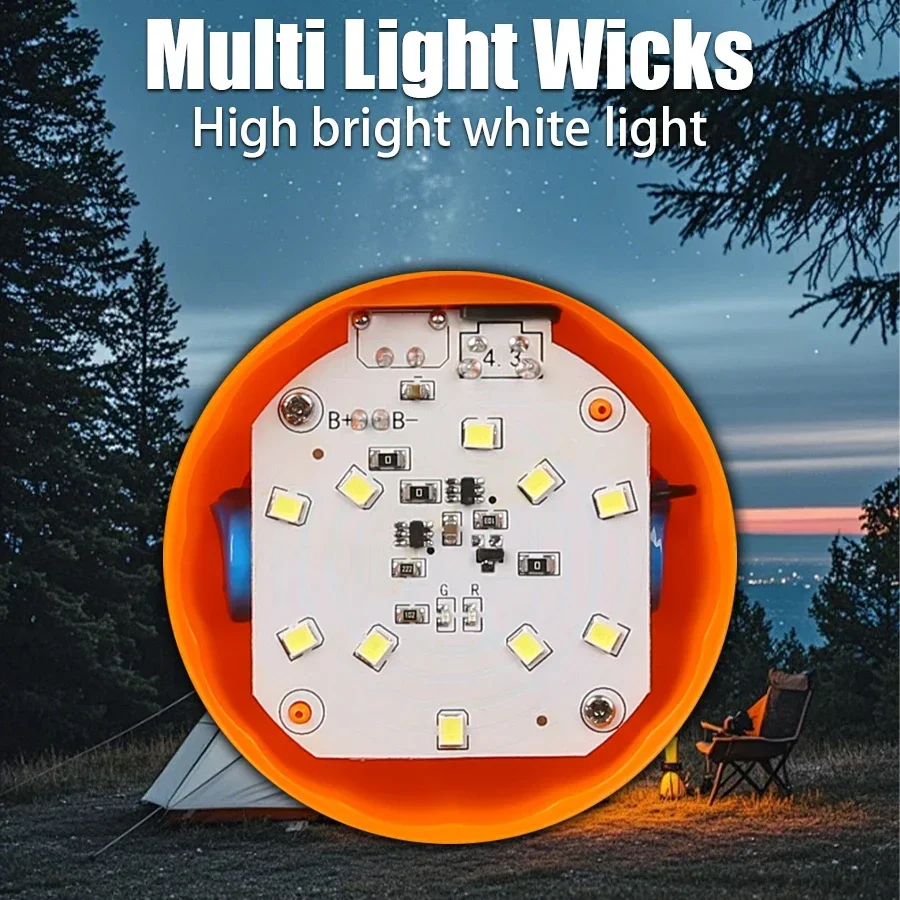 LED Camping Mini Pumpkin Light USB Rechargeable Lantern Protable Tent Light with Hook 4 Modes Outdoor Emergency Floodlight Torch