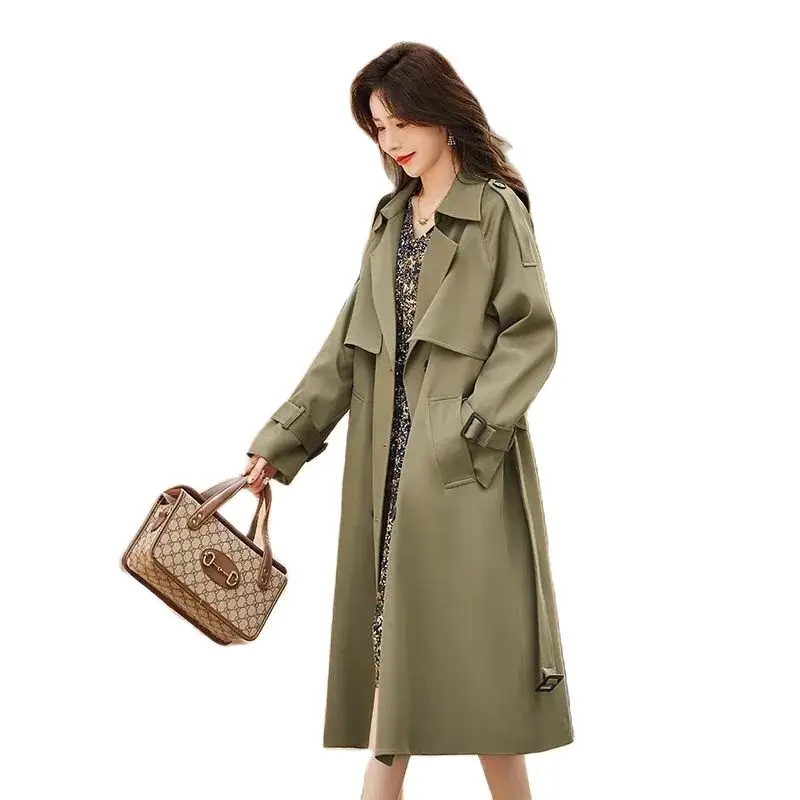 

Long Trench Coat Women's Stitching In The Spring And Autumn Of , The New Fashion, High Sense, Casual And Loose Temperament Coat.