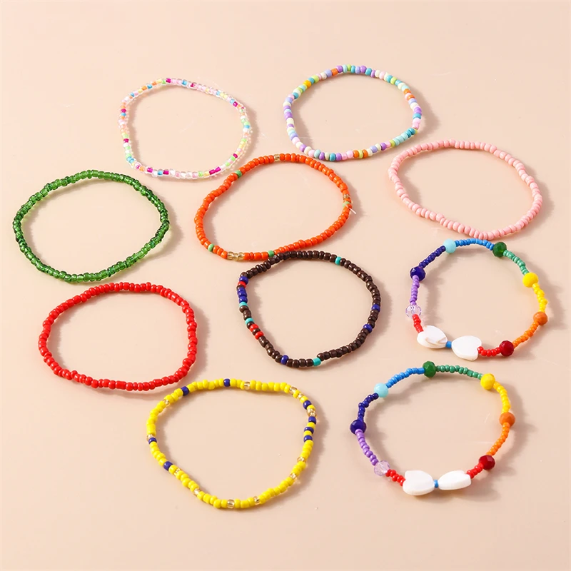 10 Stück/Set, bunte, handgefertigte Armbänder im Bohème-Stil für Damen und Mädchen, ideal als Schmuckgeschenk für Partys und Festivals. – Detail 5