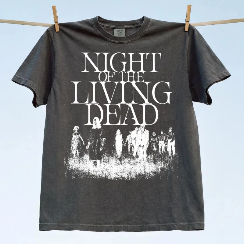 Night of the Living Dead T-Shirt, Grafik-T-Shirt mit Zombie-Horrorfilm-Motiv – Detail 3