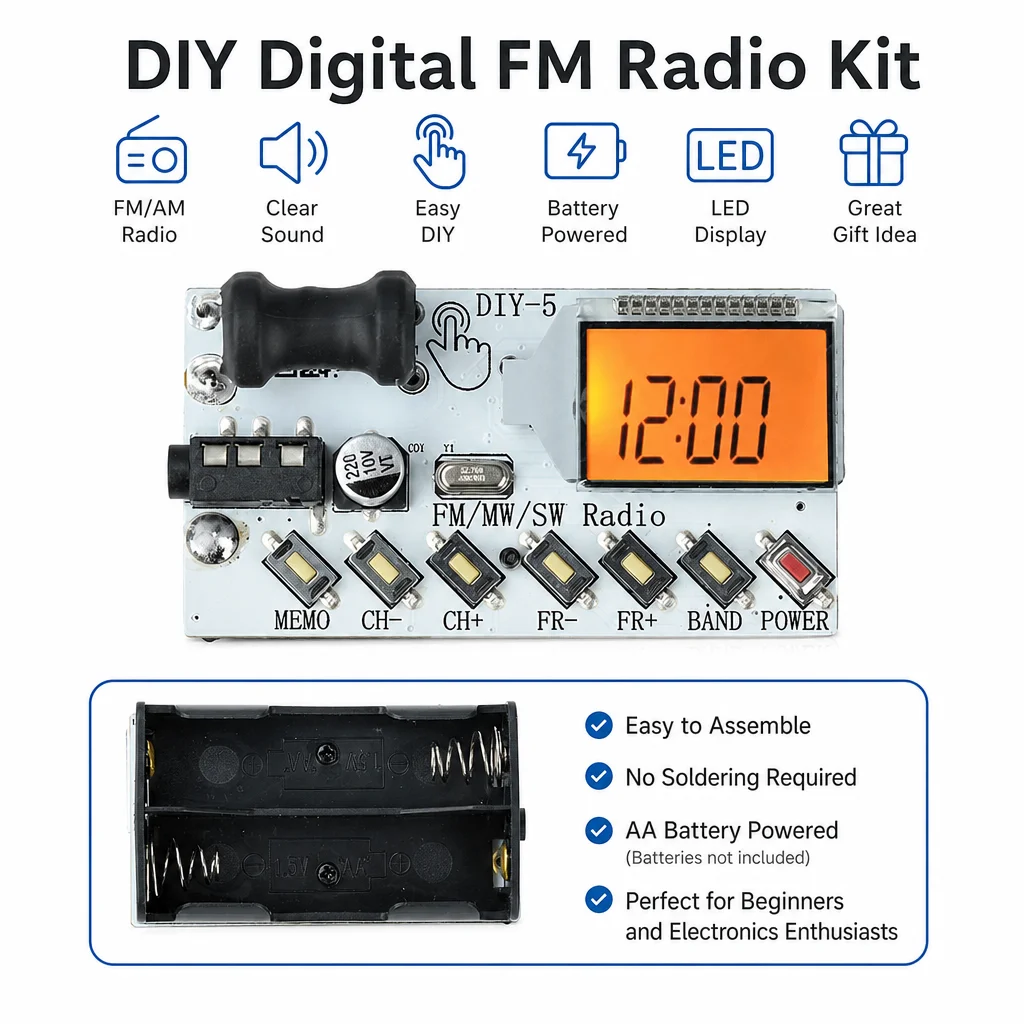 87-108MHz FM/MW/SW Multi Band Headphone Radio Medium Wave Short Wave FM Radio Module