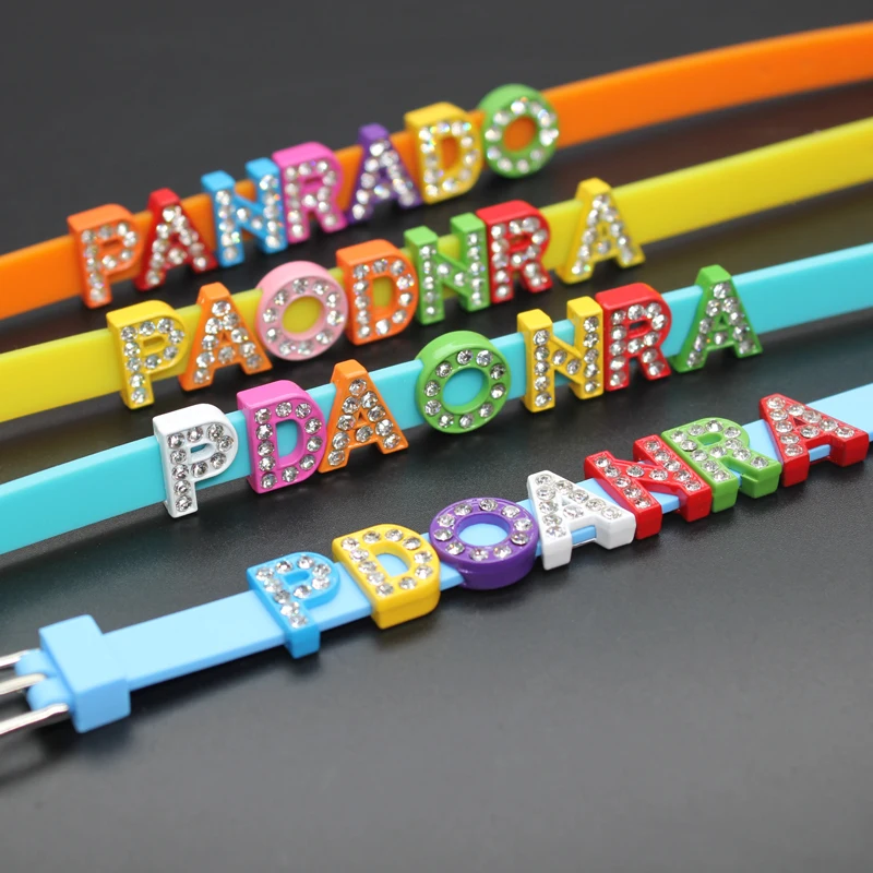 Mixed Color Bracelet Lyric With Letters Slide Charms Letters letras bisuter Randomly Various Spain Jewelry For Women Kids Gift