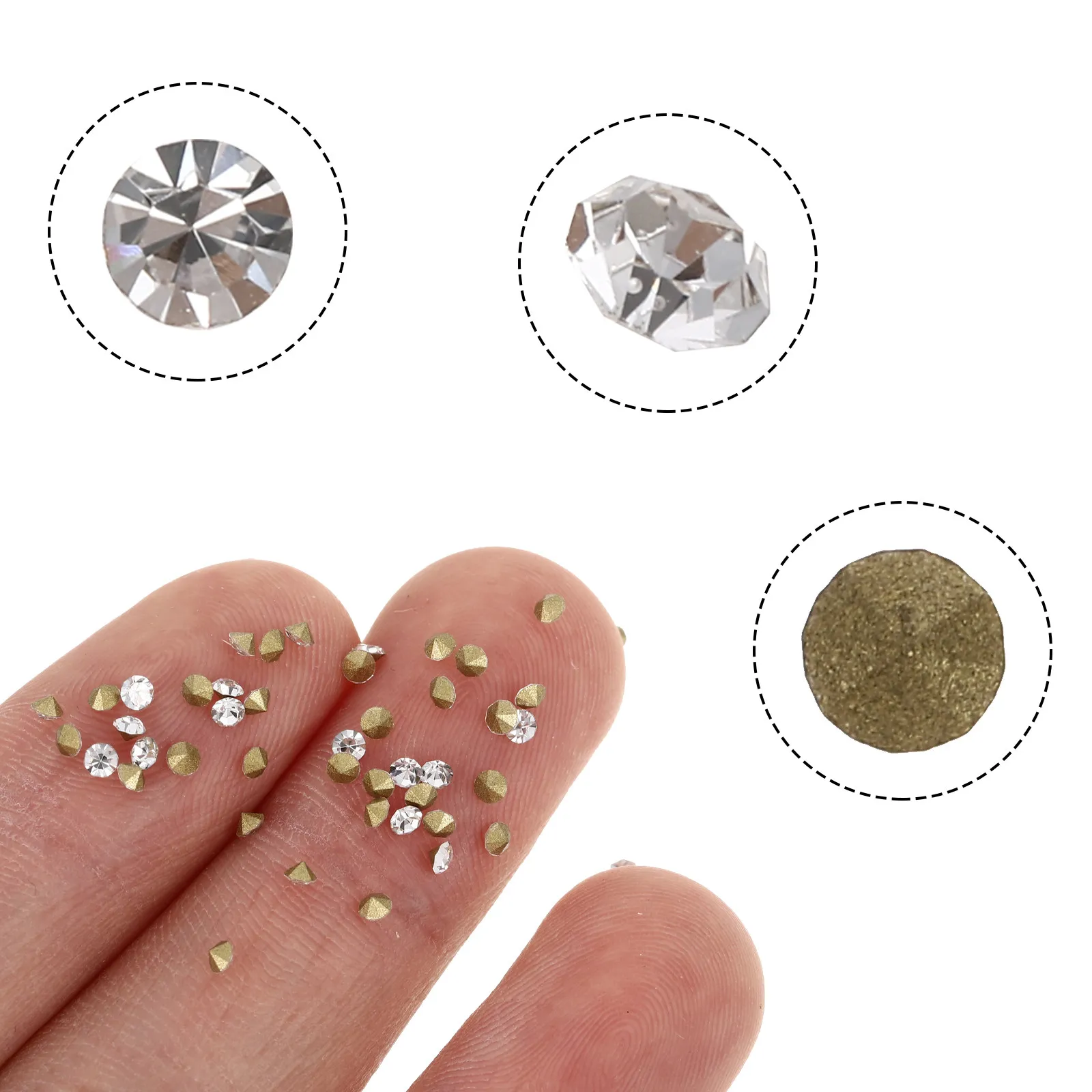 Glas-Strass-Steine für Nägel, Leichtgewichtig, Langlebig, DIY-Kleindekorationen für Handyhüllen, Kleidung, Scrapbooking, Haarspangen, Bastelarbeiten