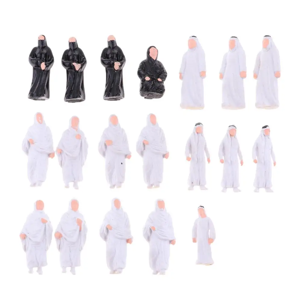 20x Skala 1/150 Model Pociągi kolejowe Figurki Arabskie Arabskie Ludzie DIY Modele