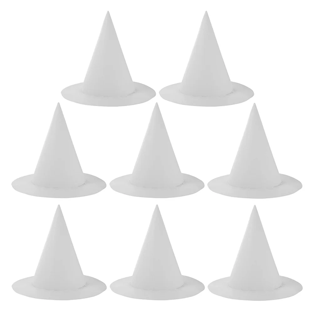 

8 Pcs ’s Craft Hat DIY Halloween Decoration -sized Color Your Own 's Witch White Paper Decorate