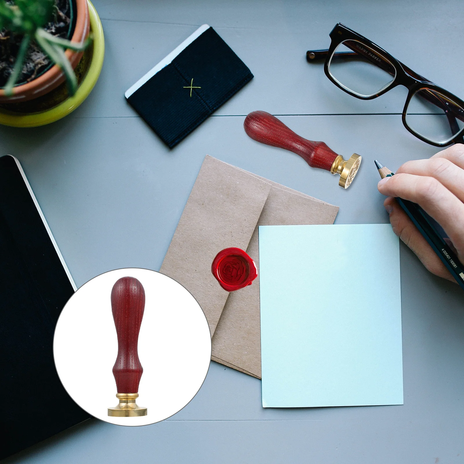 

Style Lacquer Seal Copper Wax Sealing Tool for Documents Letters Artistic Craft Projects Seal