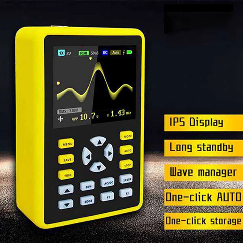 2.4-Inch 5012H Ips Screen Digital Oscilloscope 500Ms/S Sampling Rate 100Mhz Analog Bandwidth Supports Waveform Storage