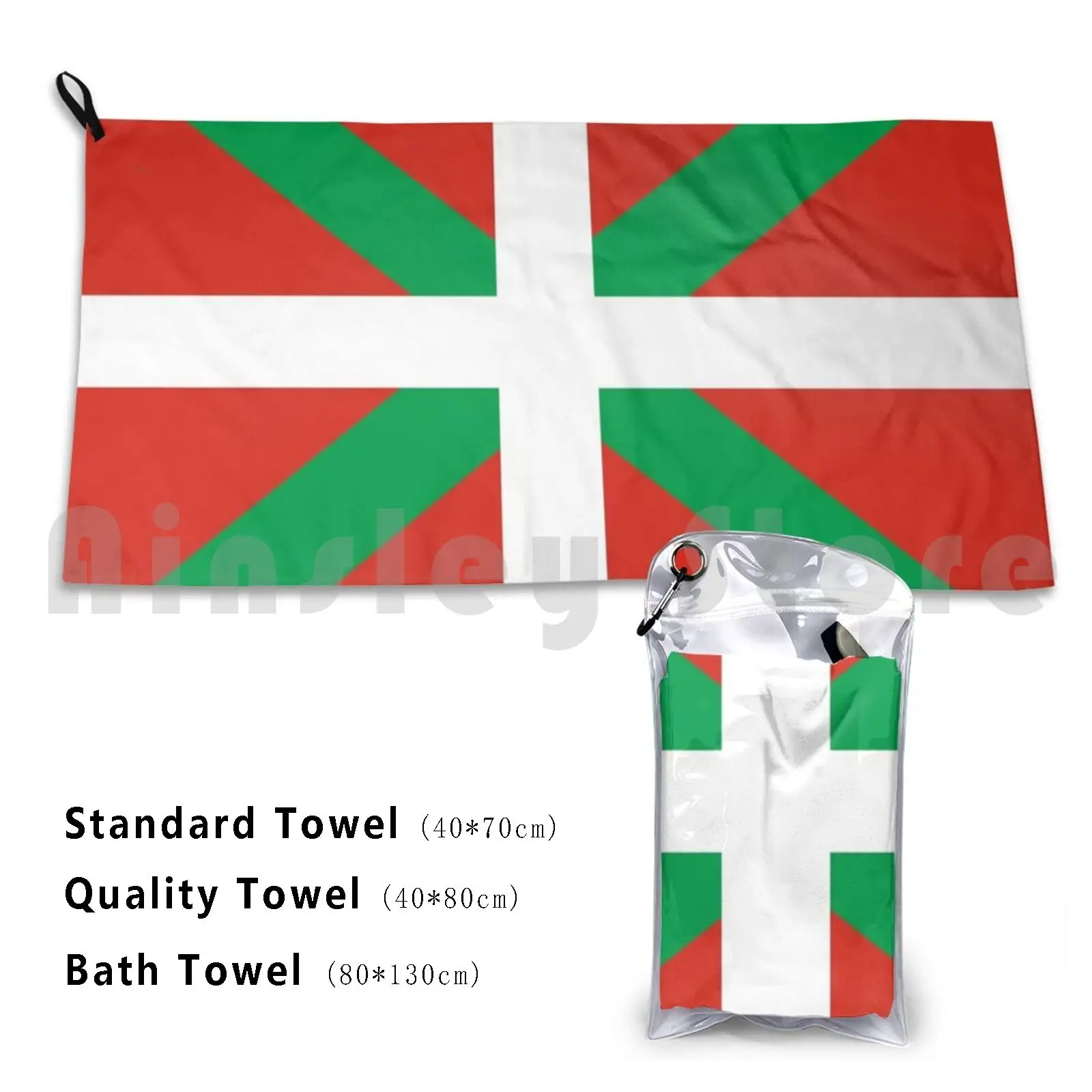 Baskische Flagge Custom Towel Bath Towel Basque Euskal Herriao Euskadi Alava Biscay Guipuzcoa Araba Bizkaia