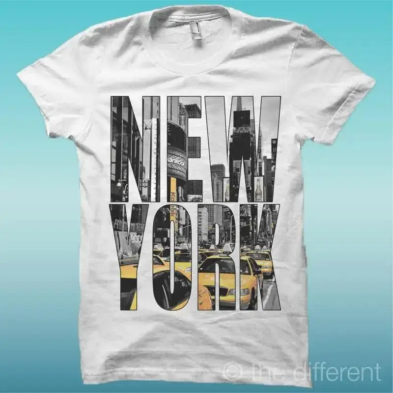 T shirt Man Writing New York Background Landscape Idea