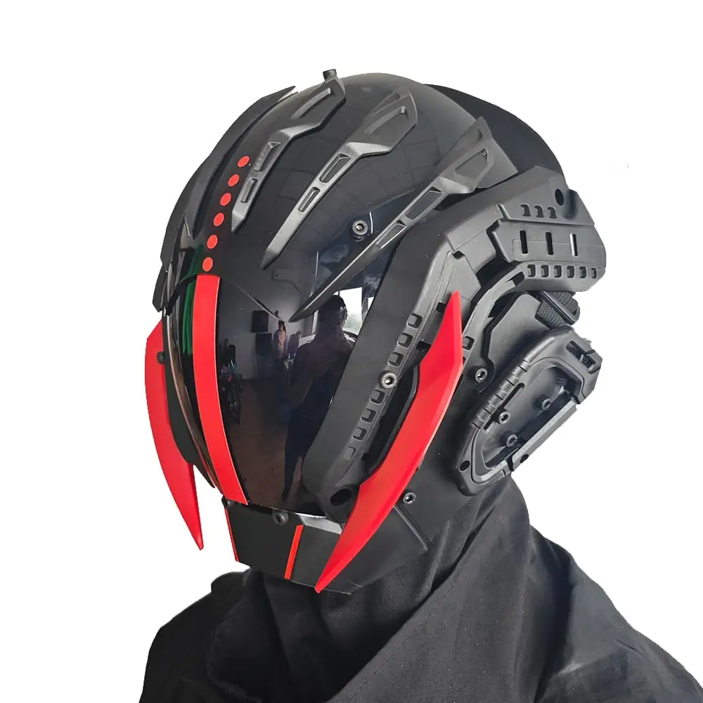 JAUPTO Punk Mask Cosplay for Men, Cosplay Samurai Masks Gifts Fit Halloween Party Music Festival Accessories