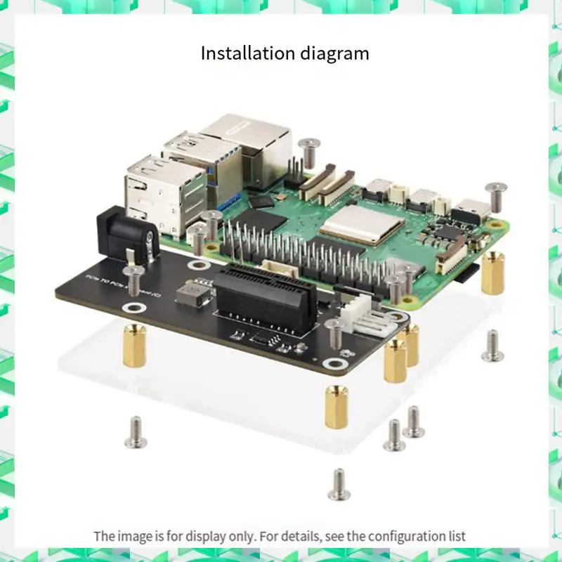 

3C Electron For Raspberry Pi 5 Expansion Board Pcie FFC Connector To Standard Pcie X4 Slot For PCI Express X1 X4 X8 X16 Riser EU