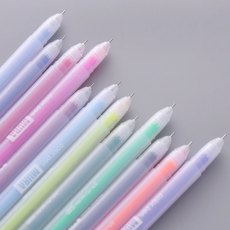 9/12 PCS Colored Gel Pens Set Kawaii Blue 0.5 mm Ballpoint Pen for Journal Office Cute School Stationary Supplies