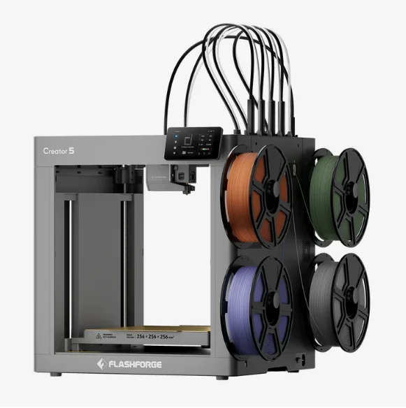 New 110V/230V Flashforge Creator 5 4-Toolheads Multi-Color 3 D Pri nter | 500% Faster, Zero Purge Waste C5 3D Pri nter