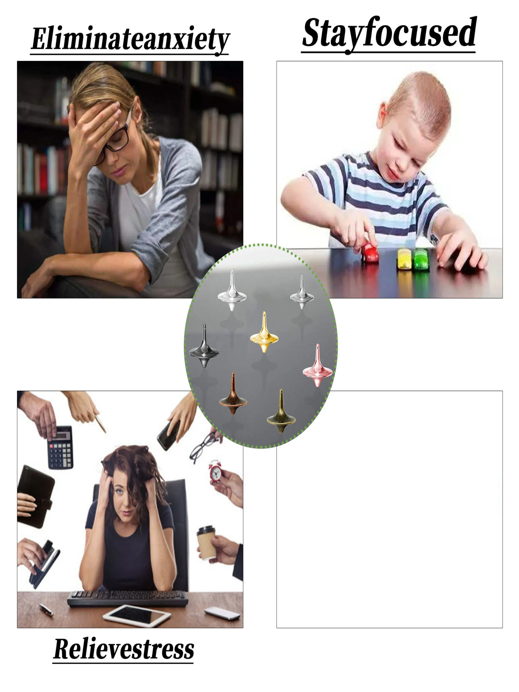 5 stuks Fidget spinner, een stressverlichtende gadget voor verveelde studenten - hightech, weerstandsvrij speelgoed voor jongens