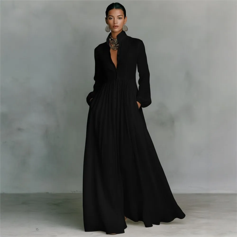 long sleeve loose dress HOULENGS Women's Casual Batwing Long Crew Neck Fit Flowy Maxi Dress Black Small at Amazon Women's Clothing store Our products are in asian sizes Besolor Maxi Dress for Women