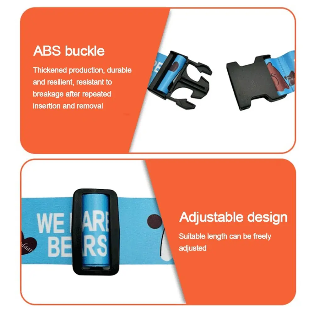 حزام أمتعة قابل للتعديل مع مشبك ، مشبك حقائب مطبوع عصري ، حقيبة حقيبة سفر ، حزام ربط الأمتعة ، إكسسوارات سفر ، حقيبة تخييم