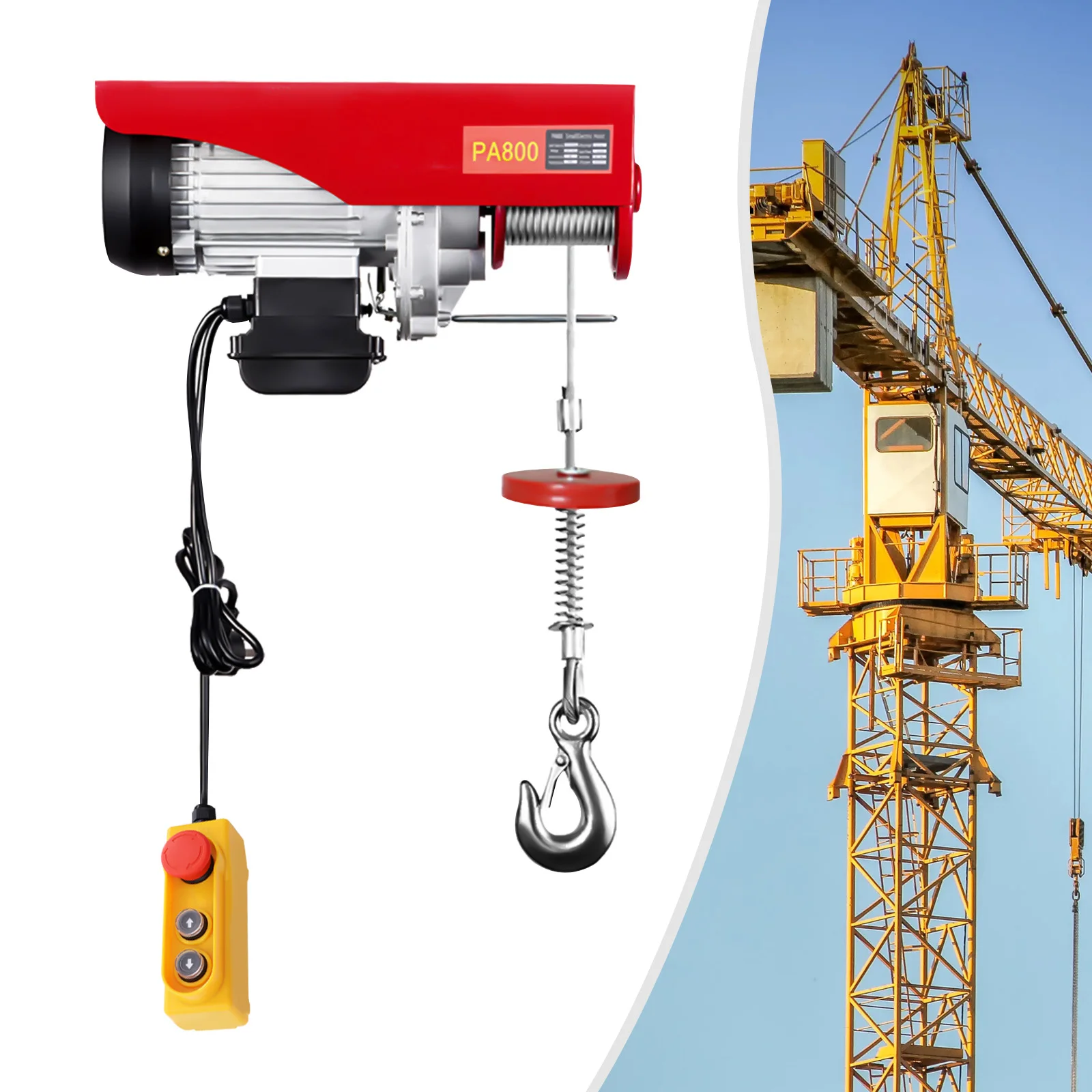 Electric Winch Scaffold Hoist Winch Crane Workshop Garage Cable Lift 800kg