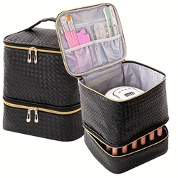 1pc Double Nail Polish Storage Bag Can Holds 30 Bottles And 1 UV LED Nail Light Double Nail Polish Case For Gel Nail Polish Sets