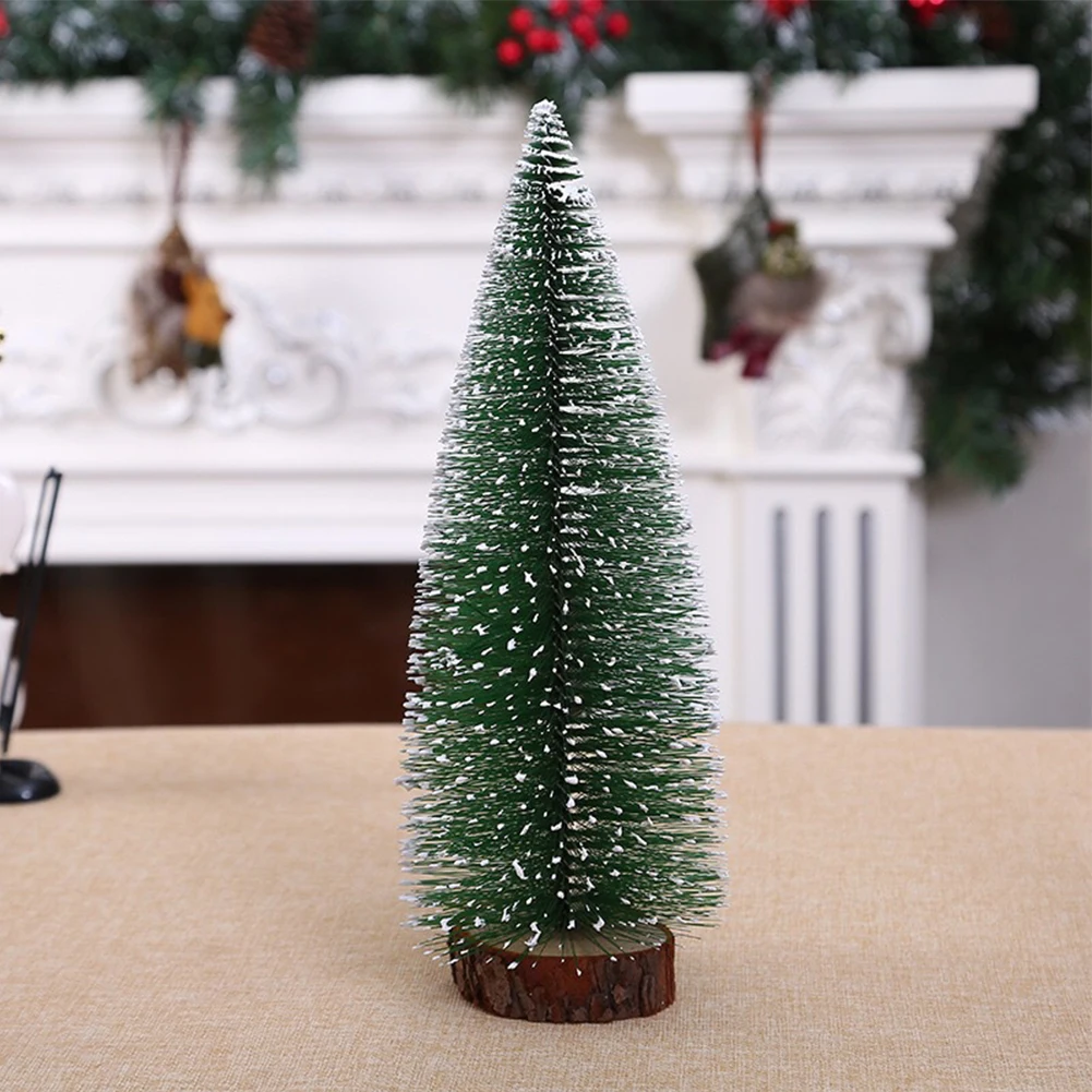 Decorated Mini Christmas Tree White Cedar Desktop Small Christmas Tree Decor Winter Snow Ornaments Trees for Xmas Home Party