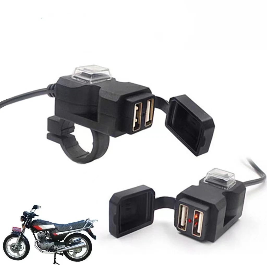 Motorcycle Handlebar Charger Adapter Power 9-24V Dual USB Port Motorbike Accessories for Ducati Gt1000 Streetfighter Bmw F650Gs