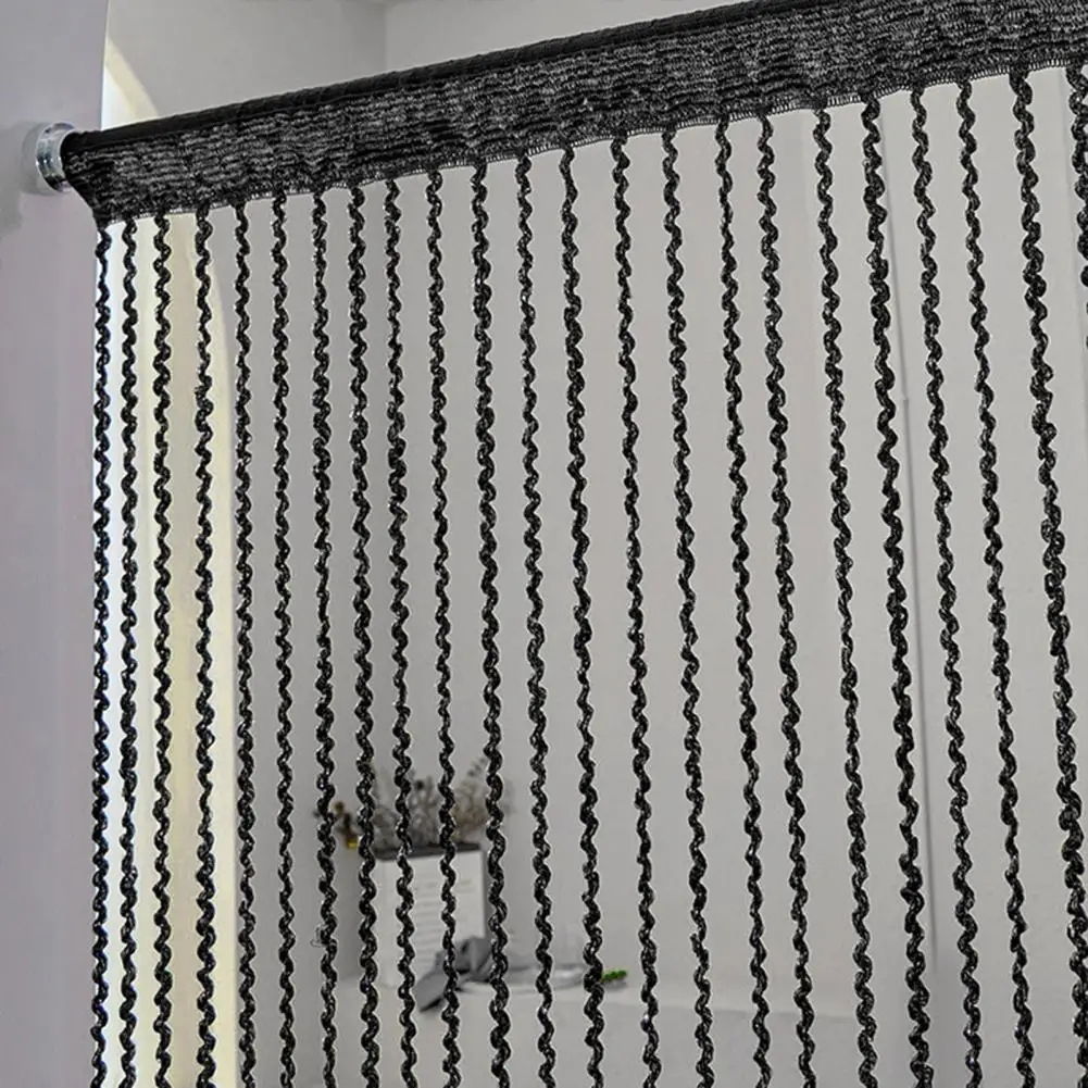Door Curtain Adjustable Width Elegant Door Curtain Spiral String Door Curtain Panel Fringe Room Divider Screen for Home