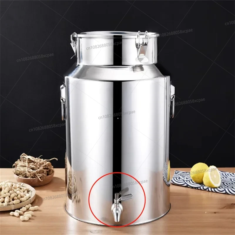 Tank Edible Oil Tank Peanut Milk tea Wine Sealed Tank Brewing Fermentation Stainless Steel Sealed Barrel with Faucet ransport