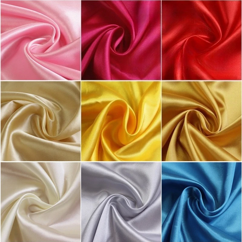 

Однотонная шелковая ткань не таблеткает и подходит для одежды, подарочных коробок, ткань «сделай сам», дышащая и имеет яркие цвета