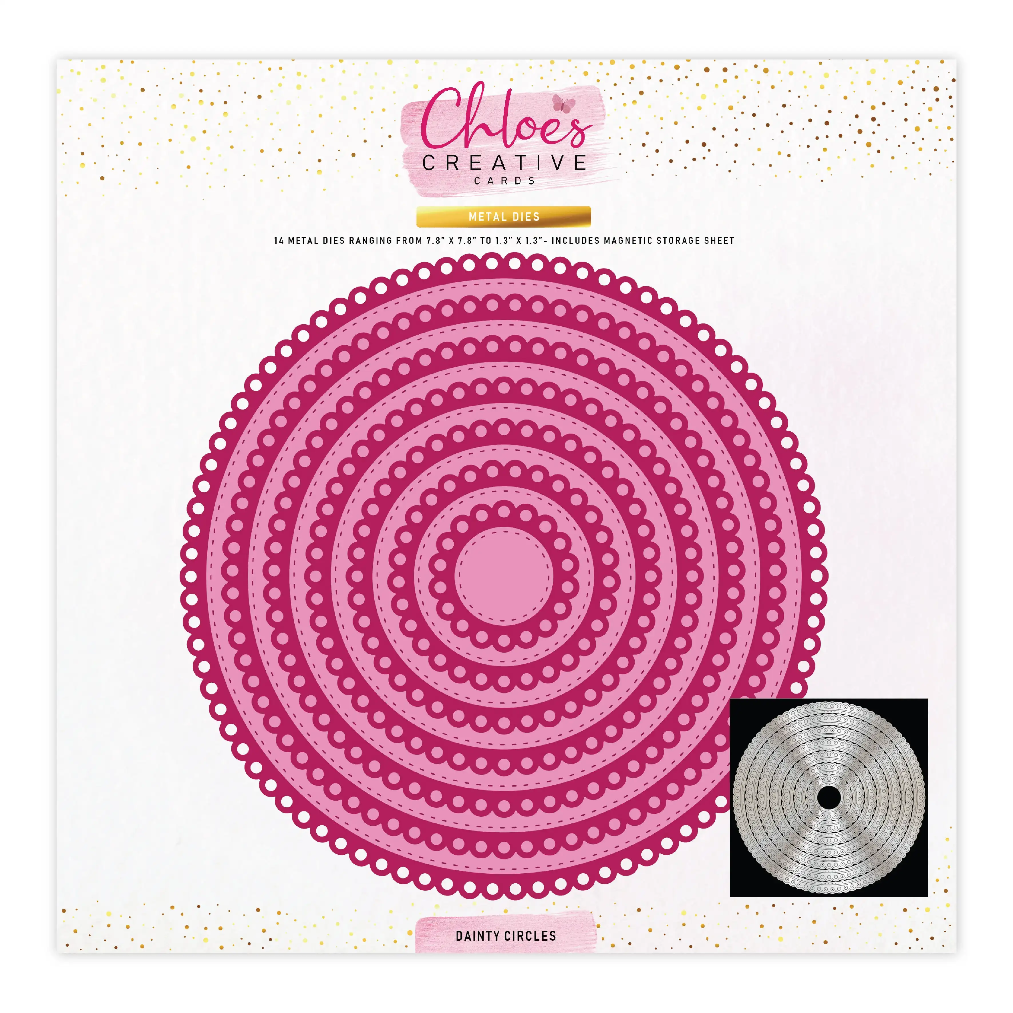 

Новые металлические вырубные штампы Chloes Dainty Circles Baby Collection Sentiment Grandchild для скрапбукинга и создания календаря своими руками 2026