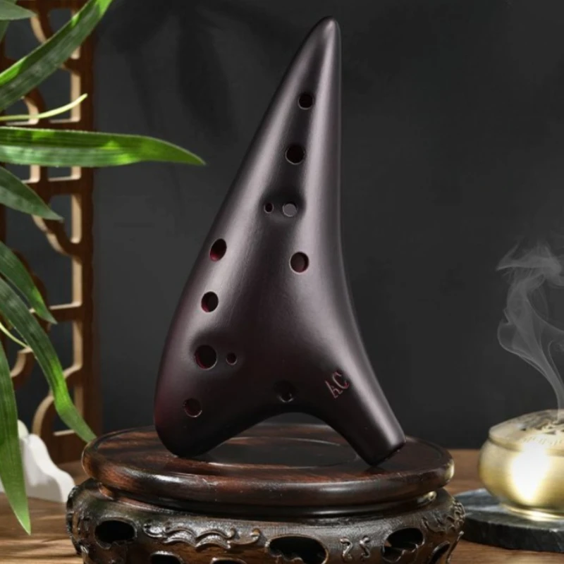 12 Holes Ocarina Smoked Midrange AC Tuning Traditional Ocarina Beginner Practice Children Ocarinas Professional Music Instrument