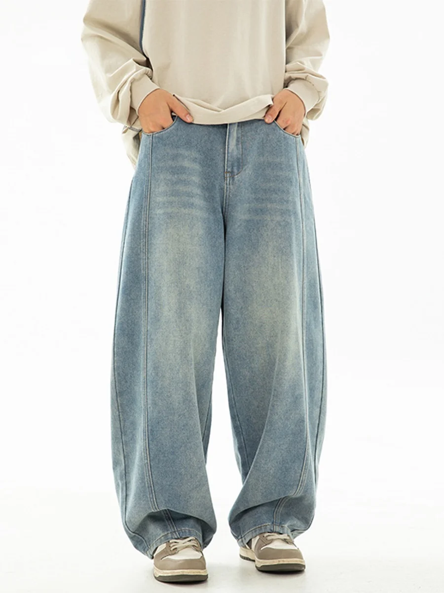 

Мужские джинсы American High Street Cleanfit: широкие, свободного кроя, прямые, длинные брюки, повседневные молодежные джинсы