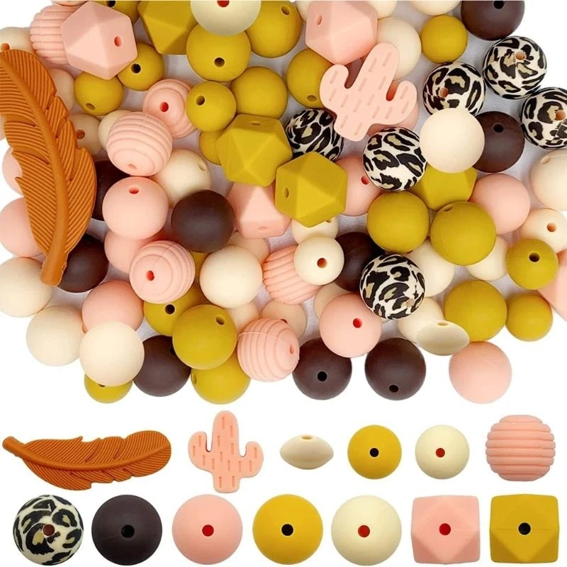 

Silicone Beads Sunset Theme for Bracelet Jewelry Crafts Bag Pendant for Schoolgirls Loose Beads for Keychain Making 15UB