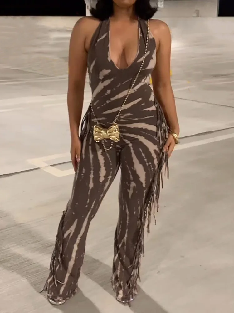 Women Summer Halter Lace-Up Jumpsuits, Sleeveless Elegant Fashion Chic Bodysuits, 2025 Backless Holiday Simple Ladies Playsuits