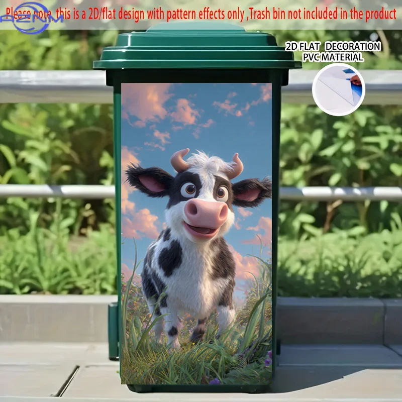 [2D Flat Printing] 1pc 2D Pattern Printing Kitchen Trash Can Sticker X Cm 