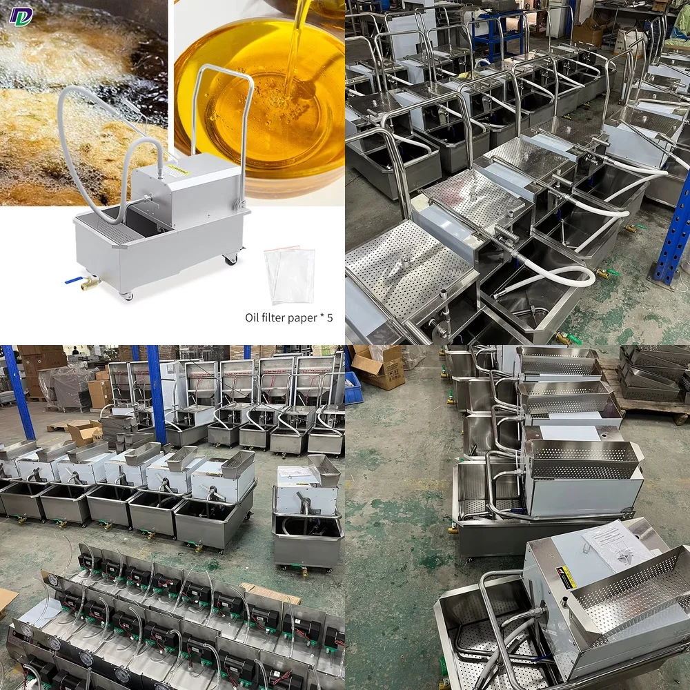 

Restaurant Kitchen Fast Food Oil Filter Cart for Equipment Stainless Steel Deep Fryer Cooking Oil Filtration Machine for
