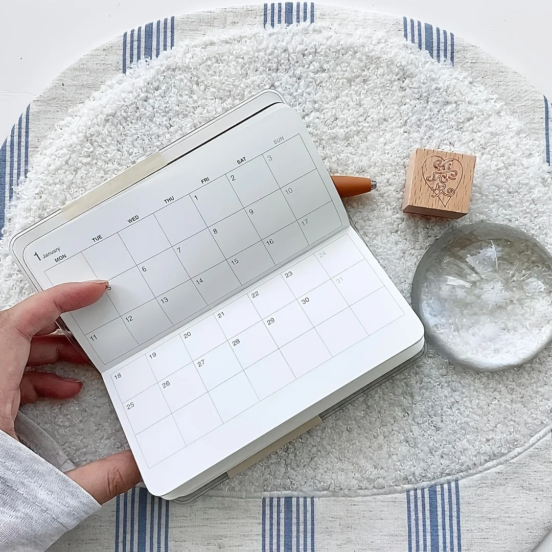 2027 Japanese Retro Planner Notebook Pocket Daily Agenda Book Habit Tracker Journal Weekly Monthly Schedule Book Stationery Gift