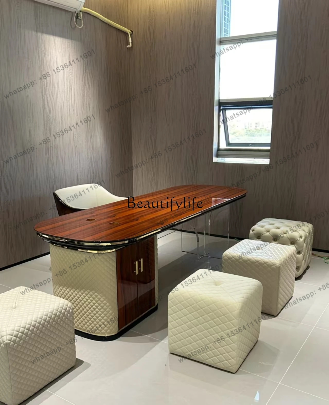 

X4 Итальянский легкий роскошный стол из массива дерева, прямоугольный чайный столик Bentley для элитных вилл