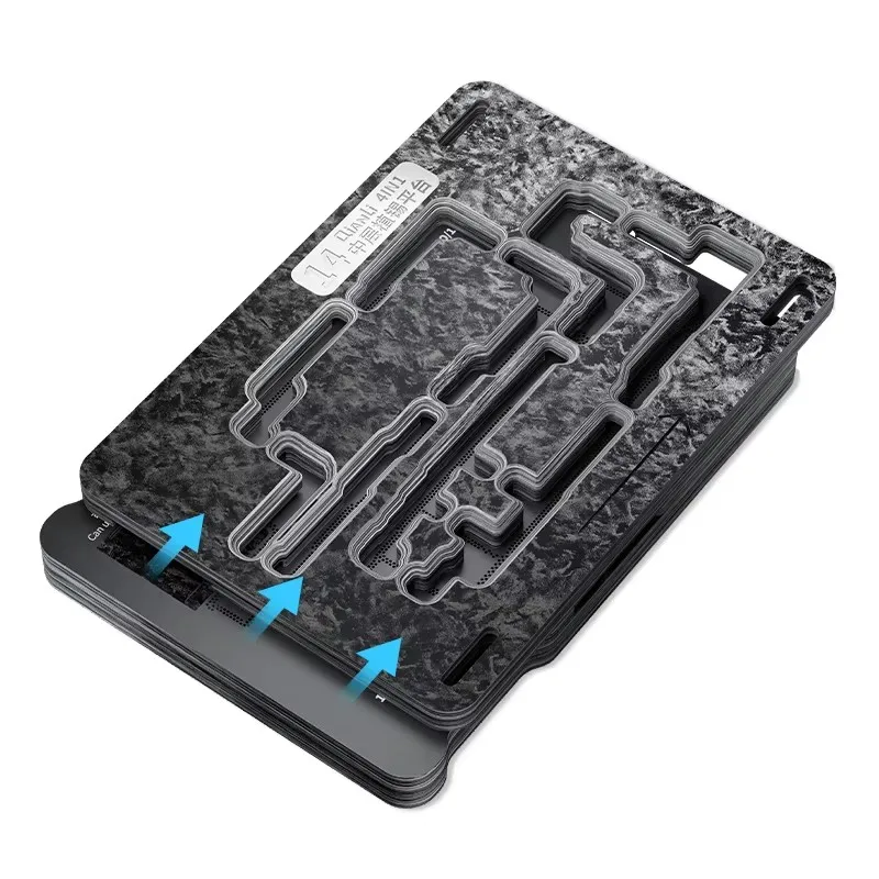 QianLi Middle Layer Motherboard Planting Tin Platform BGA Reballing Stencil for iPhone 16 16Pro Max 16Plus Repair Hand Tools Set