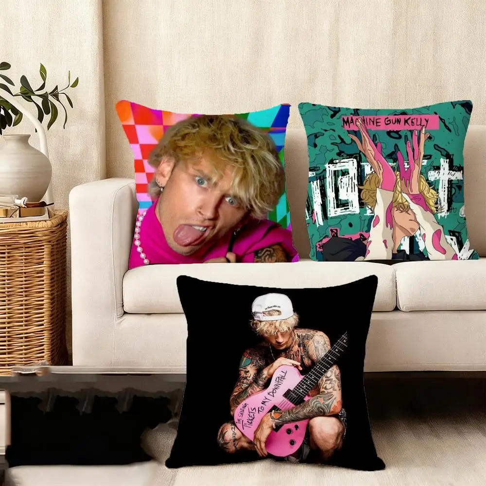 M-Machine Gun K-Kelly Singer Cushion Cover Soft Plush Throw Pillow Cover | Double-Sided Cushion Case | Sofa Bedroom Home Decor