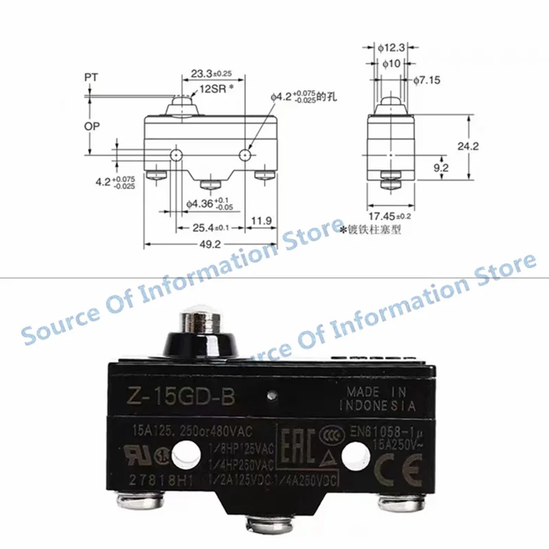 1PCS Micro Switch Z-15GQ-B Travel Switch Z-15GW22-B GQ22-B GD-B 100% New original