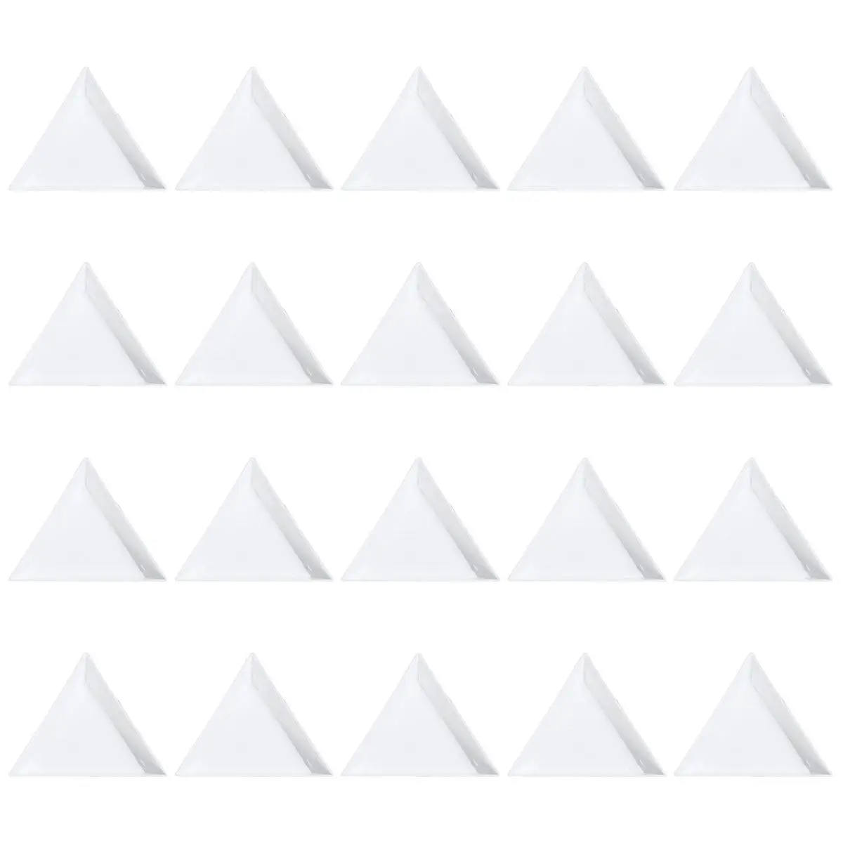 20Pcs Plastic Jewelry Plates Triangular Sorting Trays Small Stacking Organizers for Beads Rhinestones Jewelry Making Tools